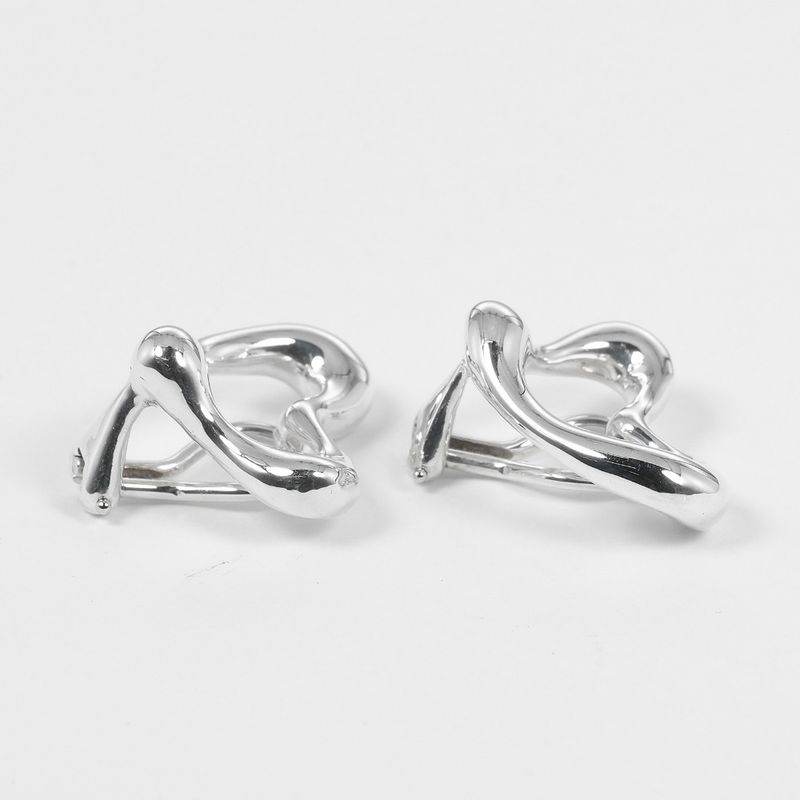 Tiffany & Co Open Heart Silver 925 Ladies 10.6g Earring