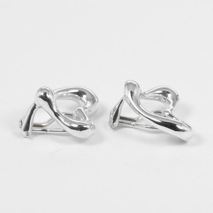 Tiffany & Co Open Heart Silver 925 Ladies 10.6g Earring