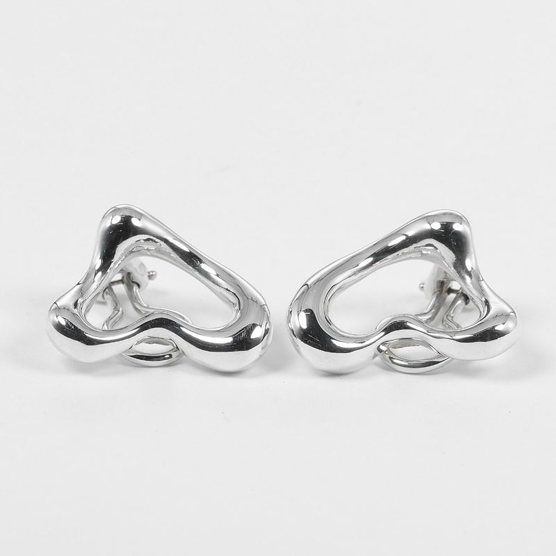 Tiffany & Co Open Heart Silver 925 Ladies 10.6g Earring
