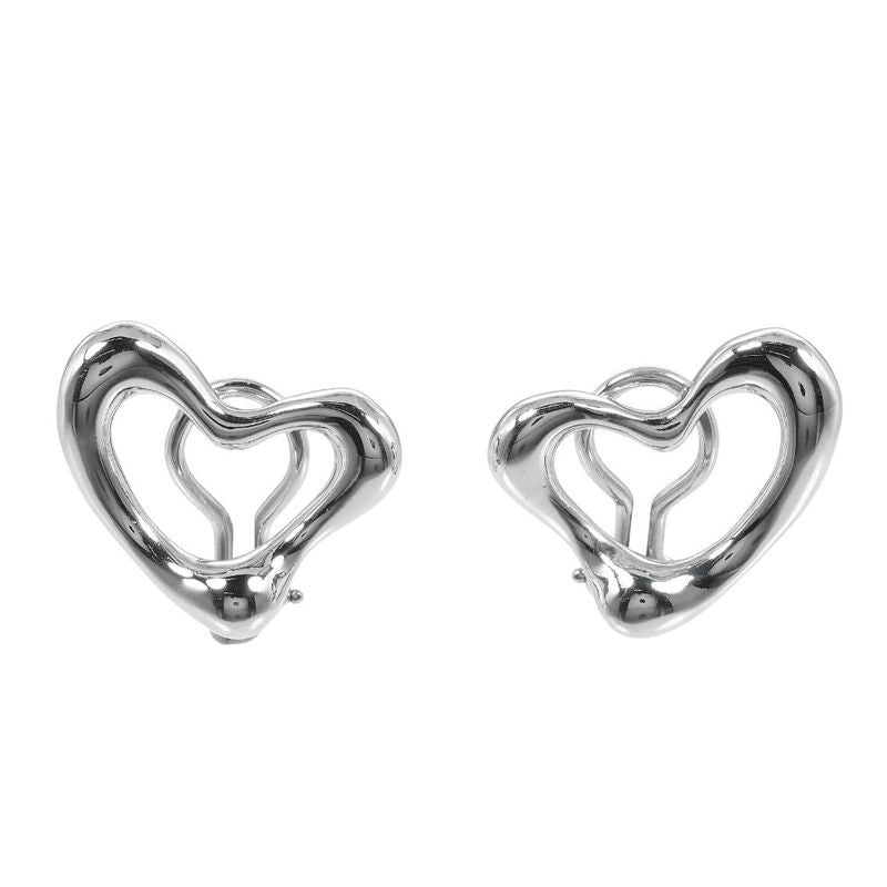 Tiffany & Co Open Heart Silver 925 Ladies 10.6g Earring