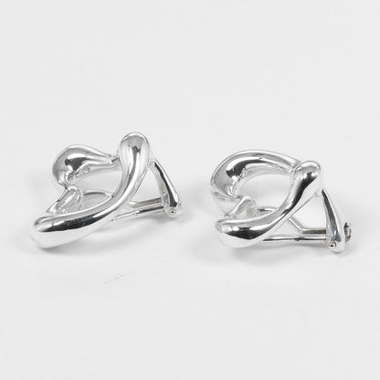 Tiffany & Co Open Heart Silver 925 Ladies 10.6g Earring