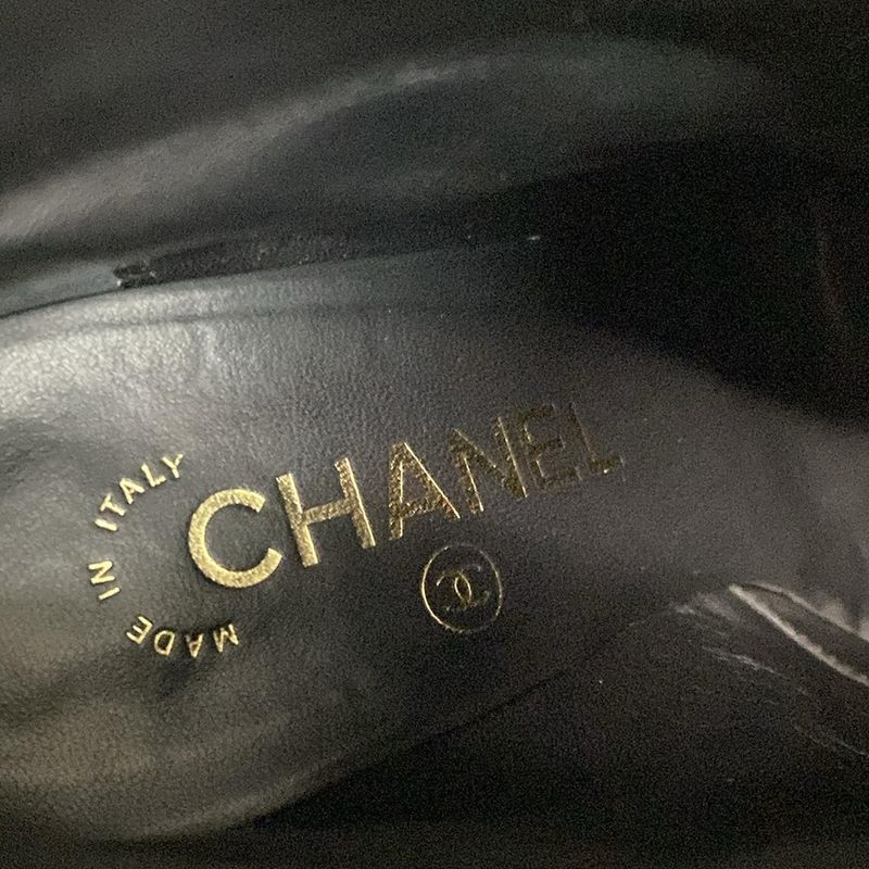 Chanel Short Boots 36 C Women - G35254 Black Ribbon 2019aw Leather