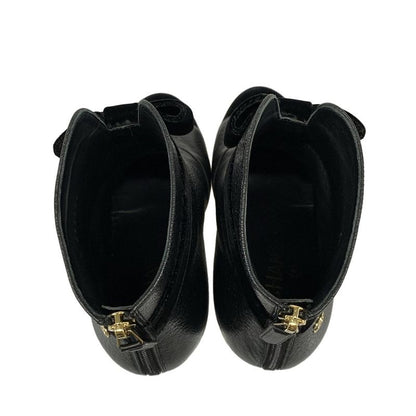 Chanel Short Boots 36 C Women - G35254 Black Ribbon 2019aw Leather