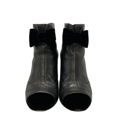 Chanel Short Boots 36 C Women - G35254 Black Ribbon 2019aw Leather