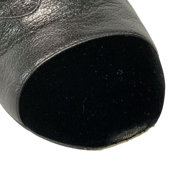 Chanel Short Boots 36 C Women - G35254 Black Ribbon 2019aw Leather