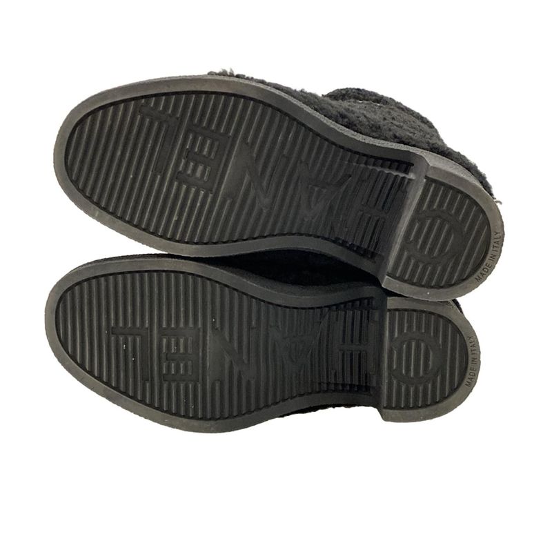 Chanel Short Boots 36 C Women - G34080 Black and Ivory Leather Mouton