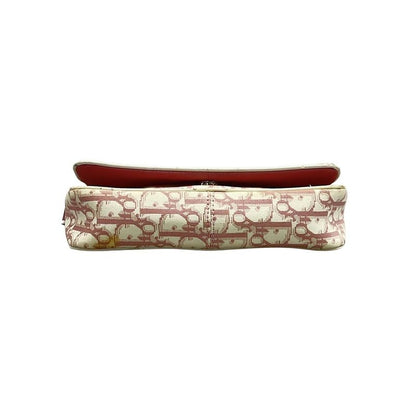 Dior Christian Dior Shoulder Bag Trotter Pink and White Rhinestone Pearl Flower