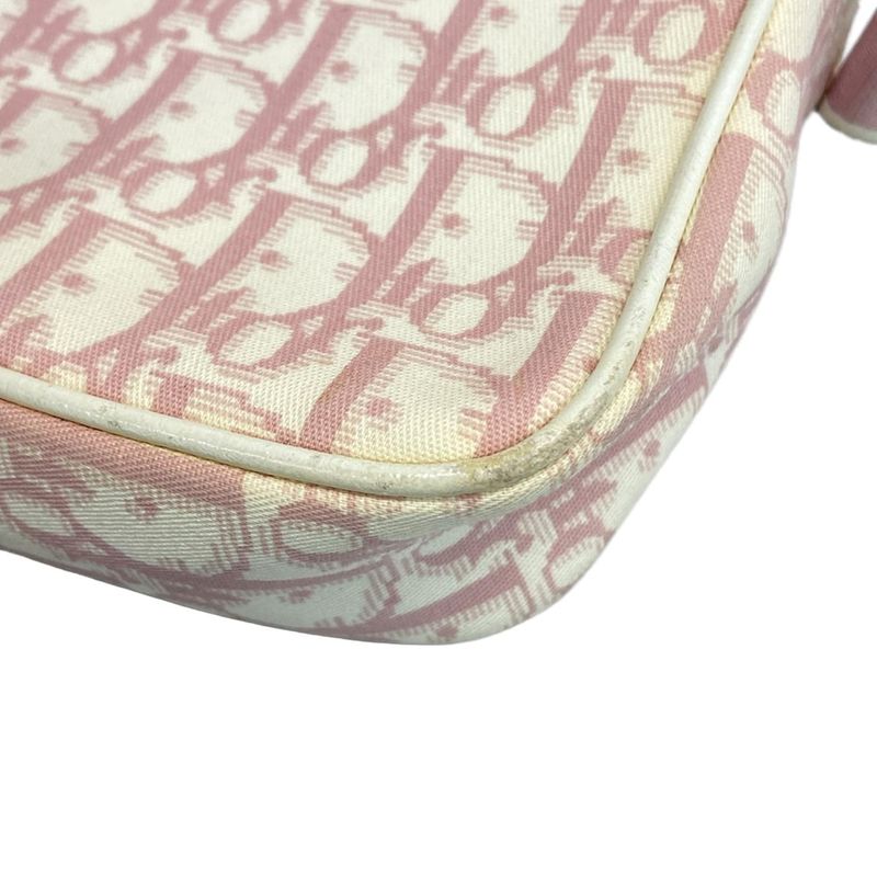 Dior Christian Dior Shoulder Bag Trotter Pink and White Rhinestone Pearl Flower