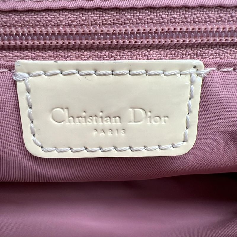 Dior Christian Dior Shoulder Bag Trotter Pink and White Rhinestone Pearl Flower