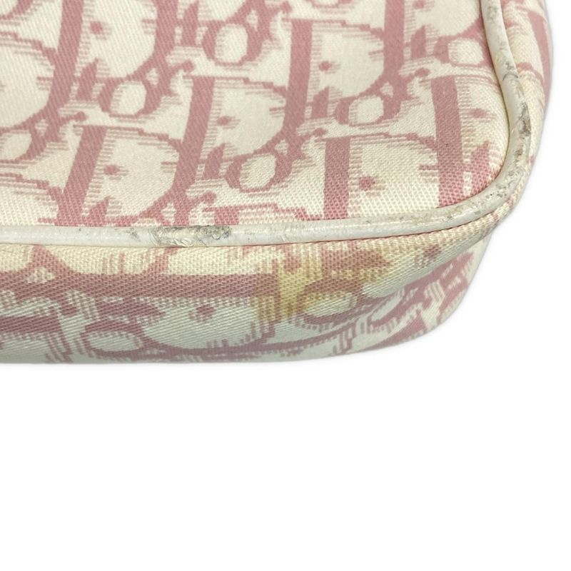 Dior Christian Dior Shoulder Bag Trotter Pink and White Rhinestone Pearl Flower