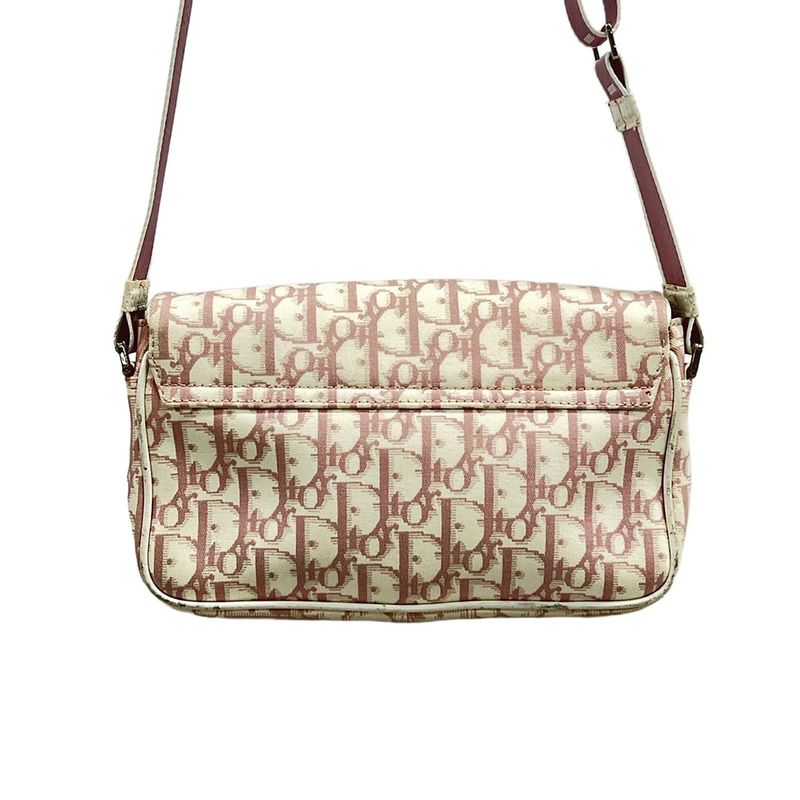 Dior Christian Dior Shoulder Bag Trotter Pink and White Rhinestone Pearl Flower