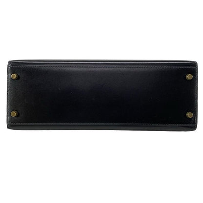 Hermes Handbag Kelly 32 Black Outside Stitching Gold Hardware