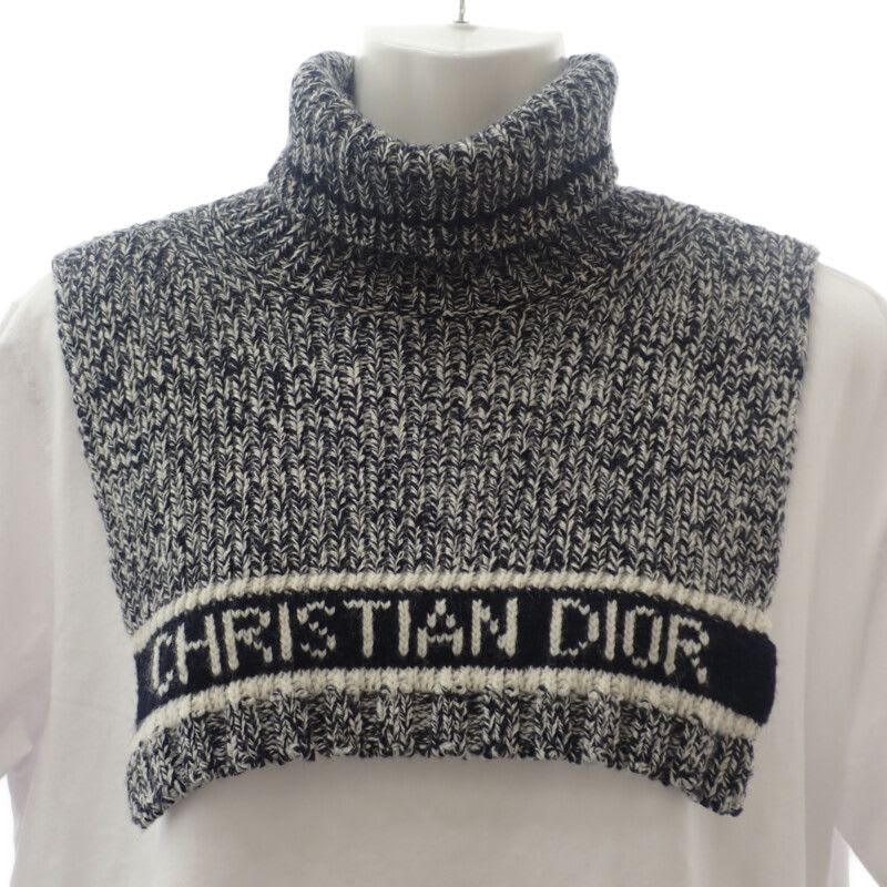 Dior Turtleneck Warmer 11 Dwi316 I007 Snood Wool Cashmere Black Women's Autumn Win