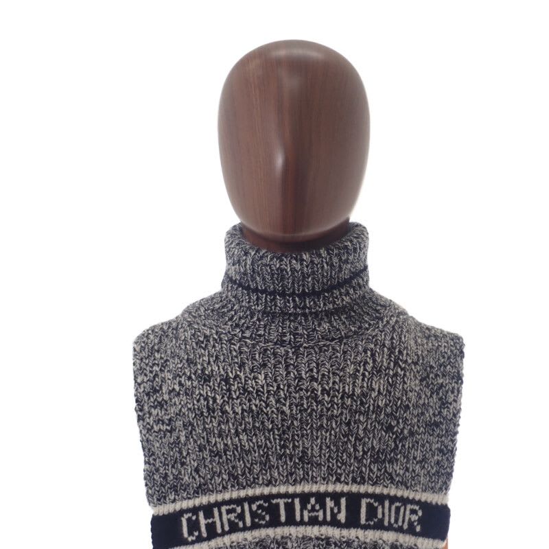 Dior Turtleneck Warmer 11 Dwi316 I007 Snood Wool Cashmere Black Women's Autumn Win