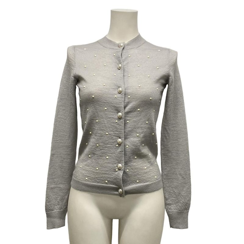 Chanel Long Sleeve Sweater Size 34 S Women's Excellent Condition - P50018 Gray