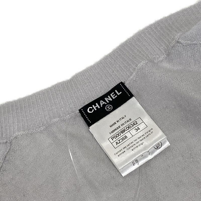 Chanel Long Sleeve Sweater Size 34 S Women's Excellent Condition - P50018 Gray