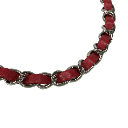 Chanel Shoulder Bag Mini Matelasse Red and Pink and Pink-Beige Lambskin