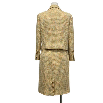 Chanel Skirt Suit Size 42 L Women - P02677 Beige X Orange X Multi Tweed