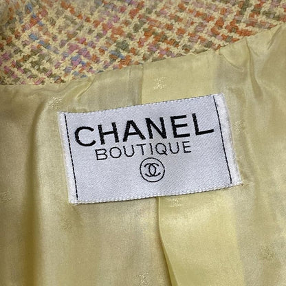 Chanel Skirt Suit Size 42 L Women - P02677 Beige X Orange X Multi Tweed