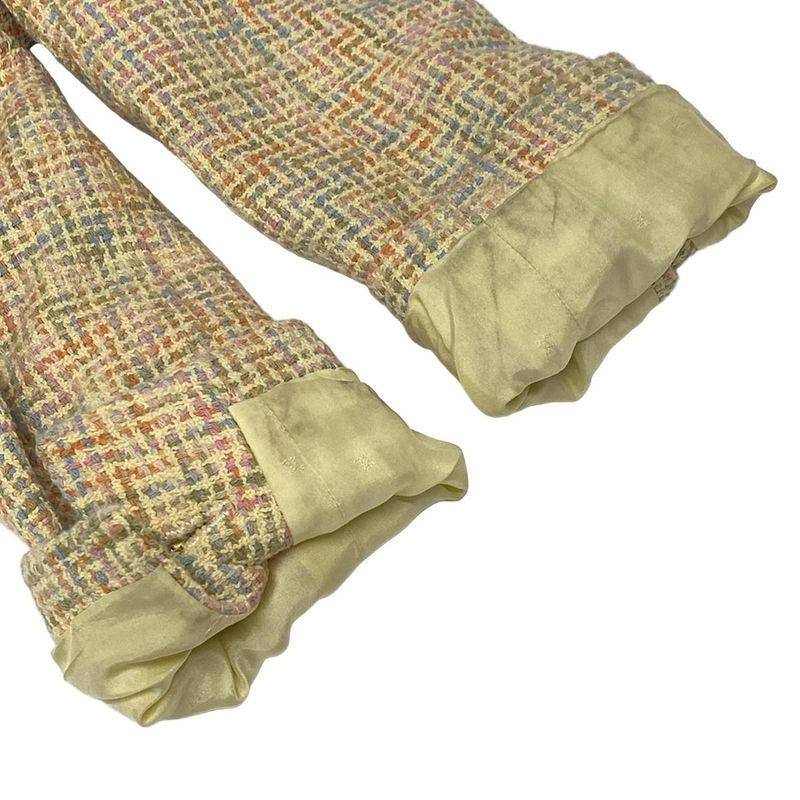 Chanel Skirt Suit Size 42 L Women - P02677 Beige X Orange X Multi Tweed