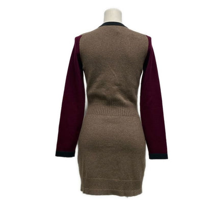 Chanel Cardigan Size 34 S Women's Excellent Condition P42029 Brown X Dark Green