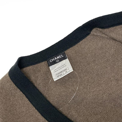 Chanel Cardigan Size 34 S Women's Excellent Condition P42029 Brown X Dark Green