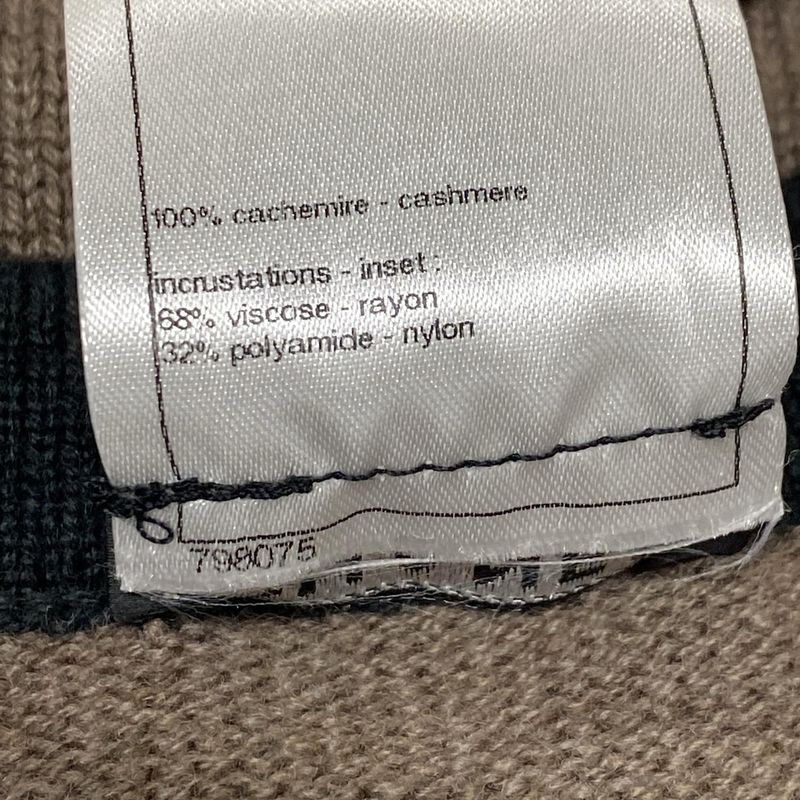 Chanel Cardigan Size 34 S Women's Excellent Condition P42029 Brown X Dark Green