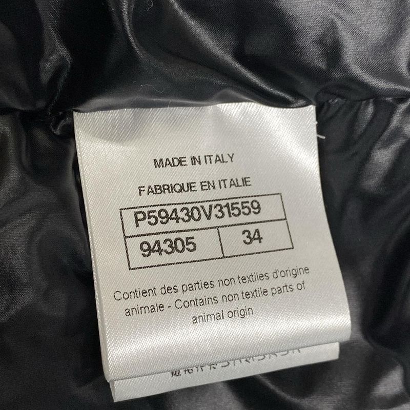 Chanel Down Vest Size 34 S Women's Excellent Condition Coconeige P59430 Black