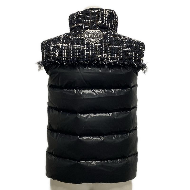 Chanel Down Vest Size 34 S Women's Excellent Condition Coconeige P59430 Black