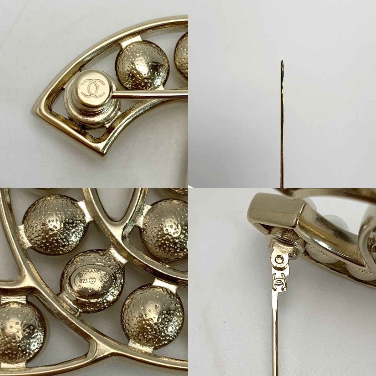 Chanel Cocomark Brooch A64978 Gold Fake Pearl