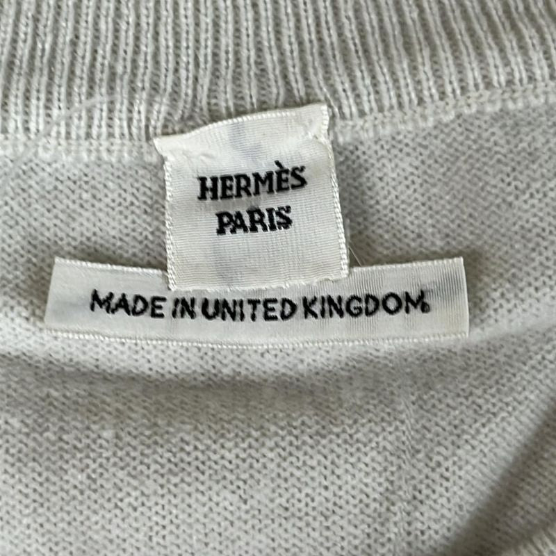 Hermes Short Sleeved Sweater Size 40 M Women's Excellent Condition - Ivory
