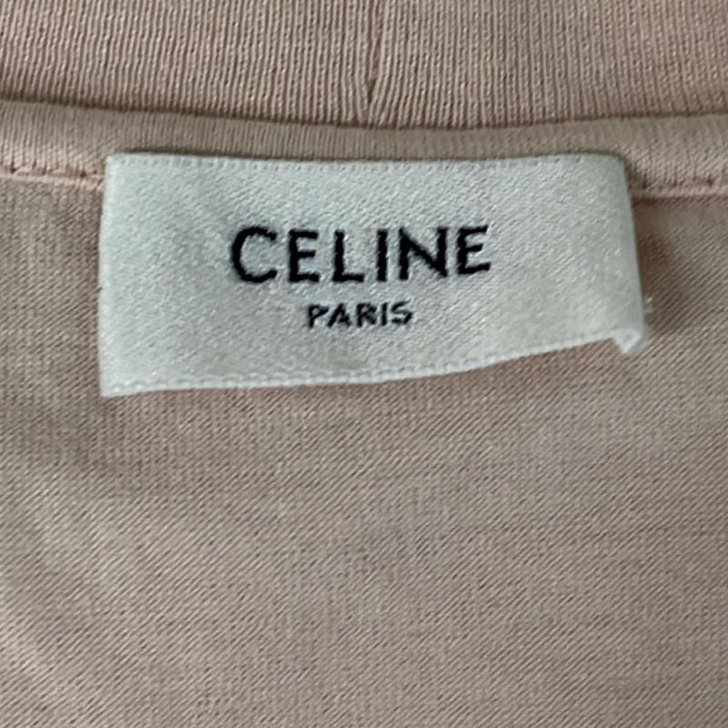 Celine Short-Sleeved T-Shirt Size L Women - 2x351501f Pink Logo Embroidery