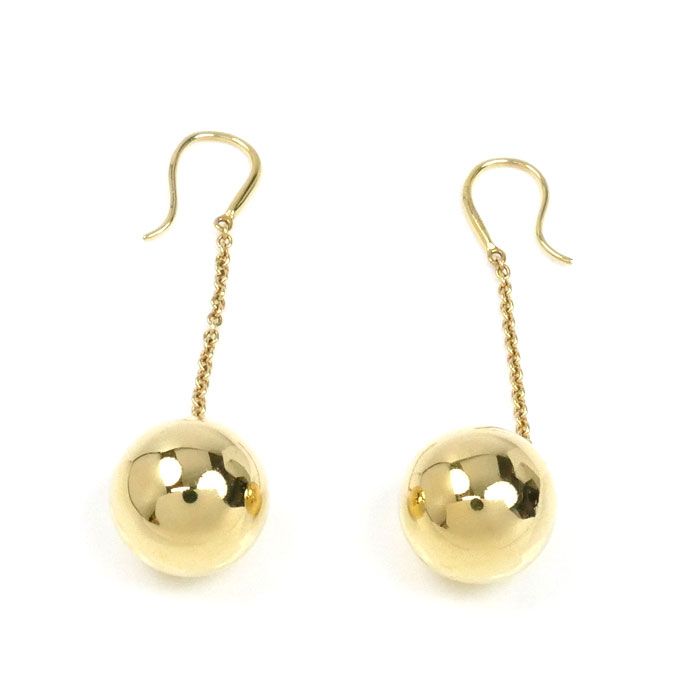 Tiffany & Co 18k Yellow Gold Yellow Gold Hardware Ball Earrings 9.0g Ladies Used