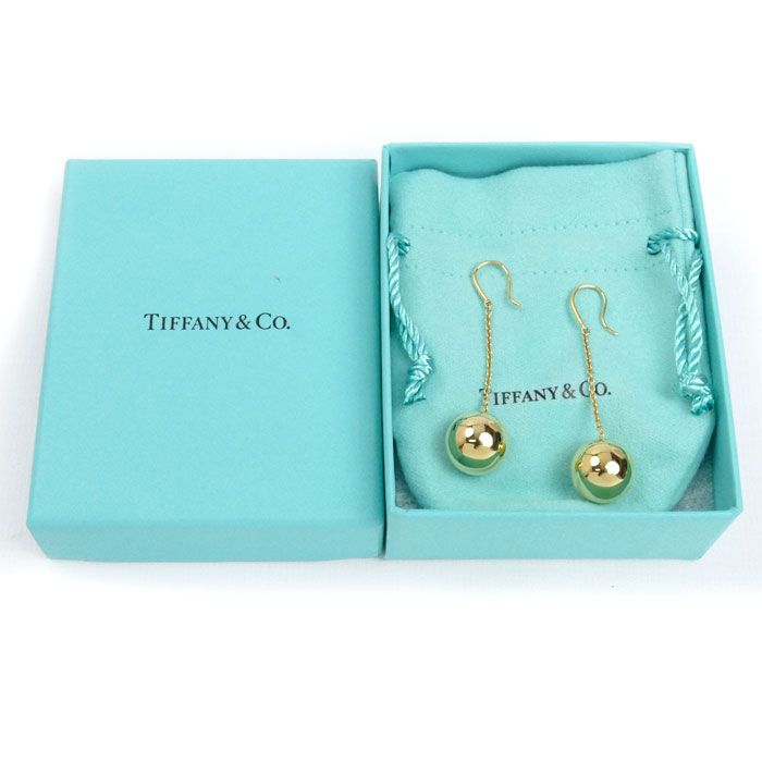 Tiffany & Co 18k Yellow Gold Yellow Gold Hardware Ball Earrings 9.0g Ladies Used