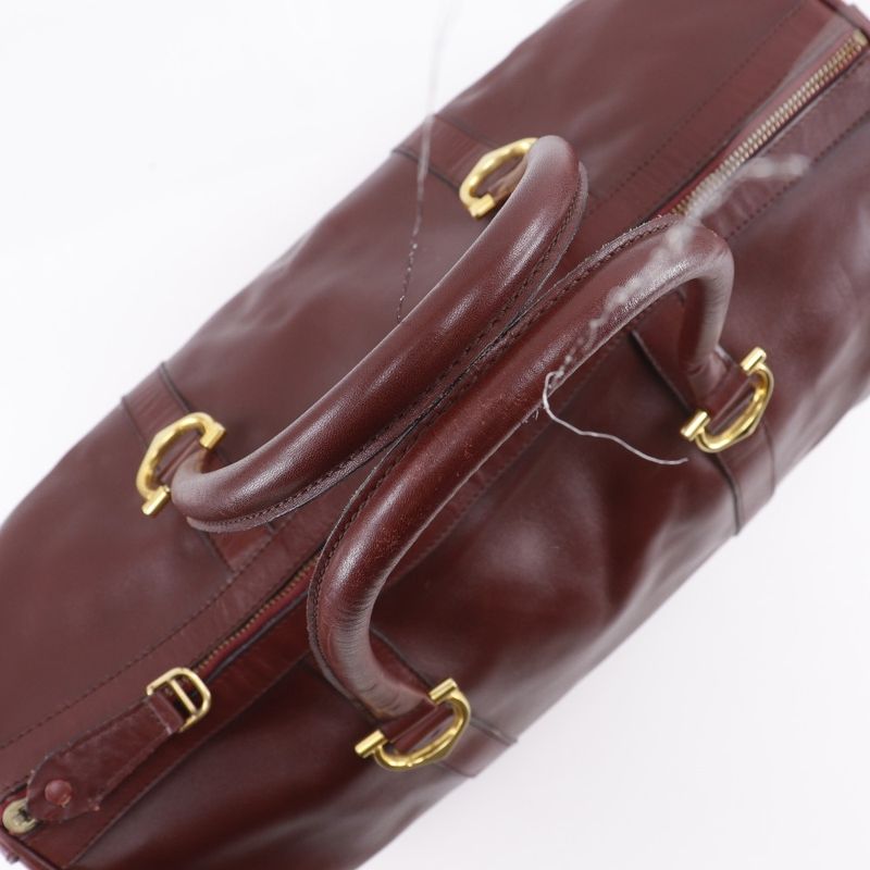 Cartier Must Line Vintage Calf Bordeaux Unisex Boston Bag