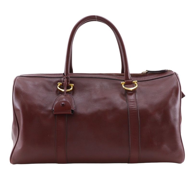 Cartier Must Line Vintage Calf Bordeaux Unisex Boston Bag