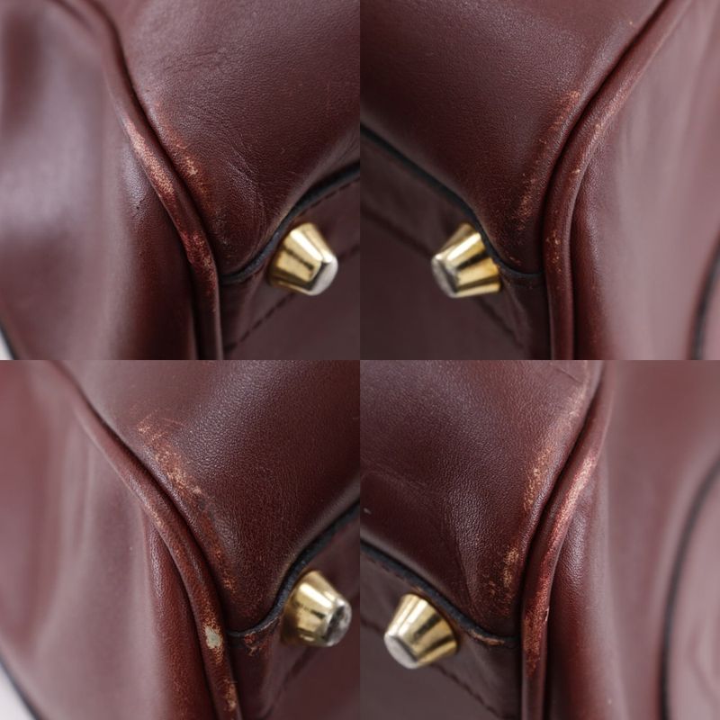 Cartier Must Line Vintage Calf Bordeaux Unisex Boston Bag
