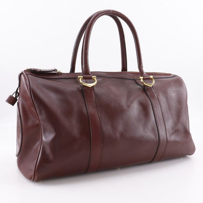 Cartier Must Line Vintage Calf Bordeaux Unisex Boston Bag