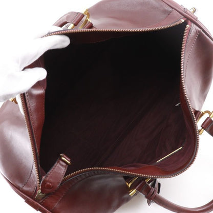 Cartier Must Line Vintage Calf Bordeaux Unisex Boston Bag