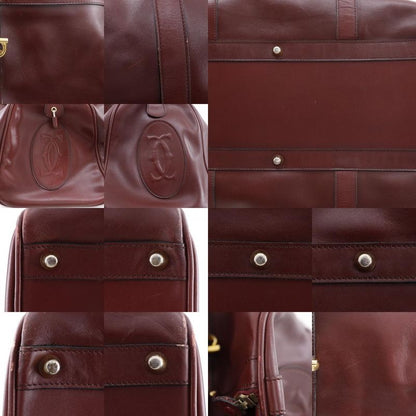 Cartier Must Line Vintage Calf Bordeaux Unisex Boston Bag