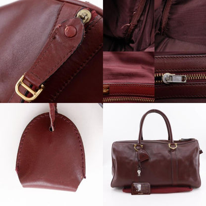 Cartier Must Line Vintage Calf Bordeaux Unisex Boston Bag