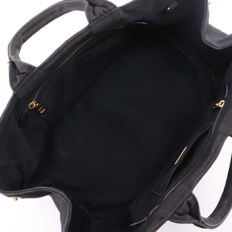 Prada Canapa GM Bijoux Studded Tote Bag B1872o Canvas Nero Black Ladies Handbag