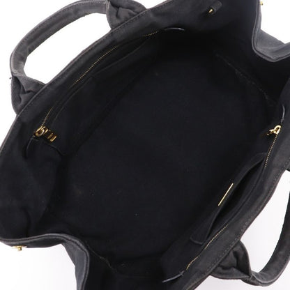 Prada Canapa GM Bijoux Studded Tote Bag B1872o Canvas Nero Black Ladies Handbag