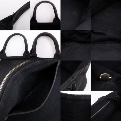 Prada Canapa GM Bijoux Studded Tote Bag B1872o Canvas Nero Black Ladies Handbag