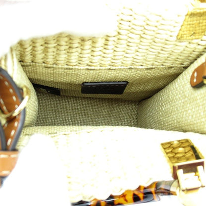 Fendi Sunshine Shopper Mini 2way Handbag 8bs051anws F1lmm Raffia Leather Women