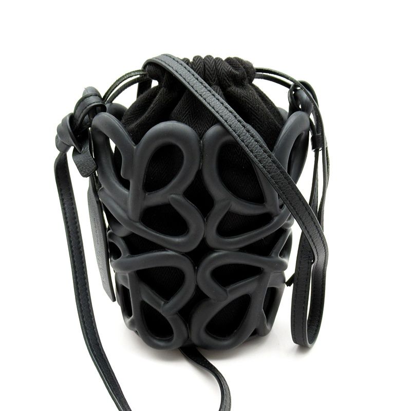 Loewe Anagram Inflated Pocket Shoulder Bag Rubber Canvas Women's Shoulder Bag