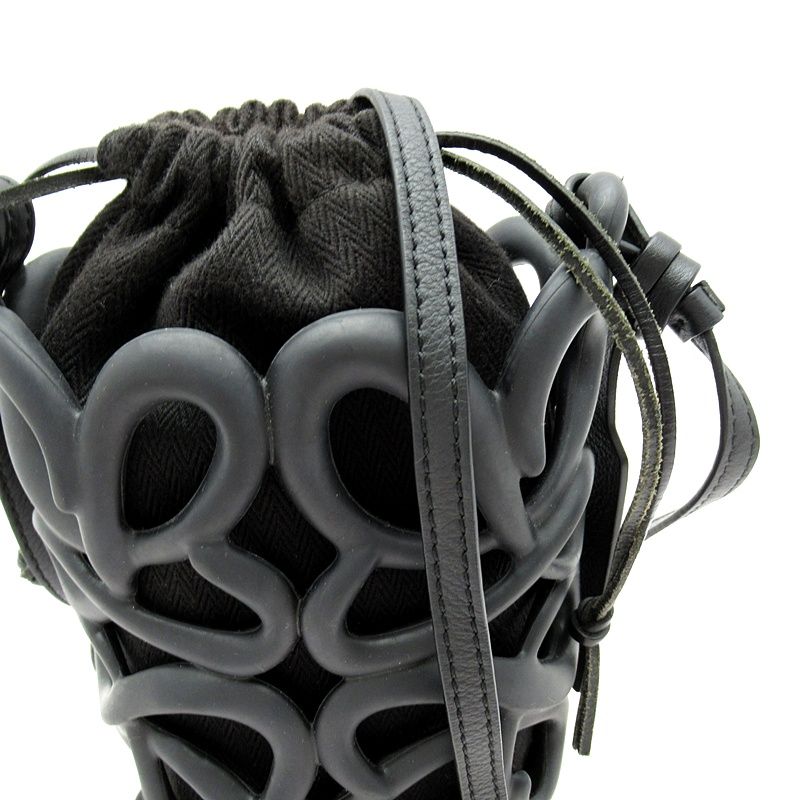 Loewe Anagram Inflated Pocket Shoulder Bag Rubber Canvas Women's Shoulder Bag