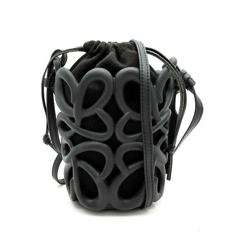 Loewe Anagram Inflated Pocket Shoulder Bag Rubber Canvas Women's Shoulder Bag