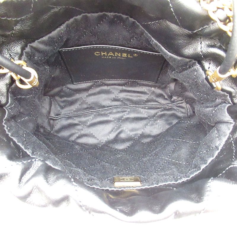 Chanel 22 Mini Shoulder Bag As3980 B19059 94305 Shiny Calf Women's Shawl