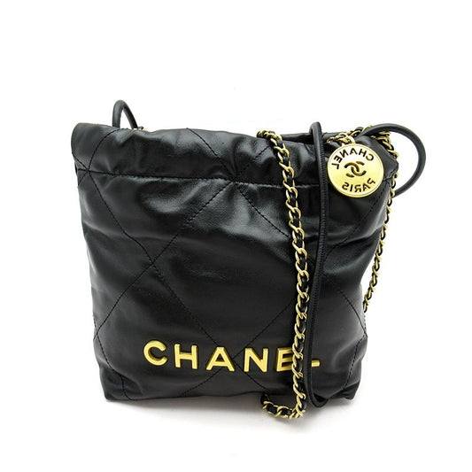 Chanel 22 Mini Shoulder Bag As3980 B19059 94305 Shiny Calf Women's Shawl